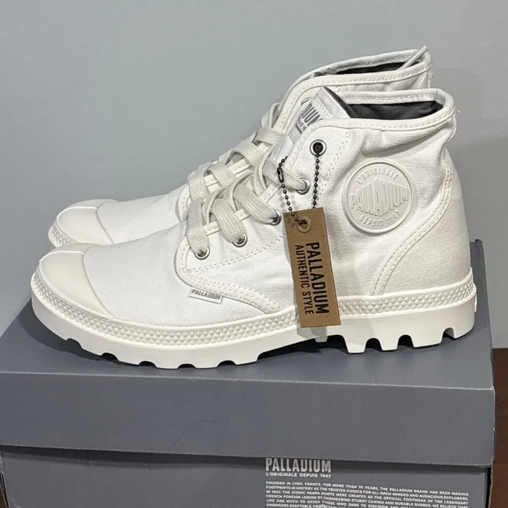 PALLADIUM PAMPA HI ORIGINAL CANVAS BOOTS WHITE HIGH TOP SNEAKERS WOMENS 9.5 READ - Picture 8 of 12